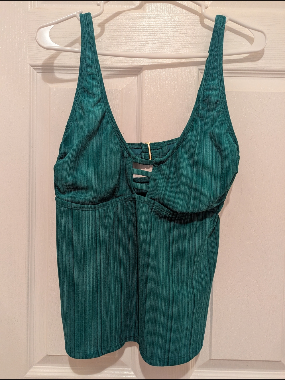 Time and Tru Teal Ribbed Bust Tank